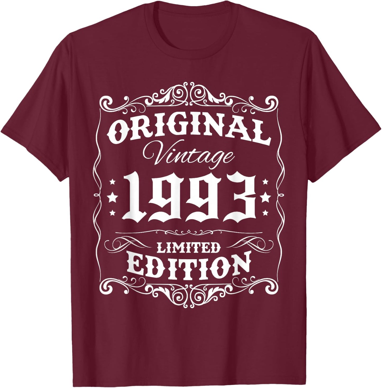 Original Vintage 1993 Limited Edition Classic 1993 Men Women T-Shirt - T-Shirt | Maroon