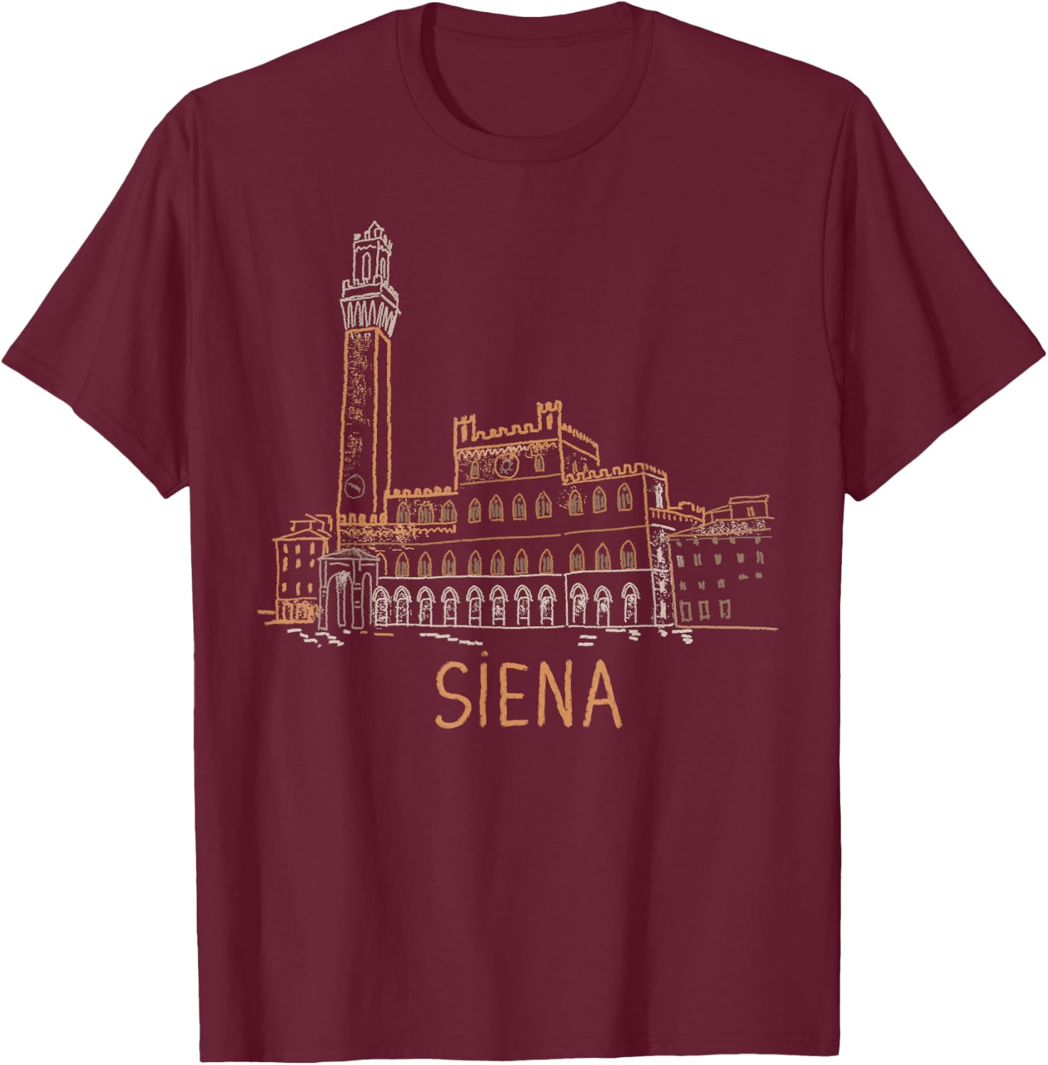 Siena Italy Art Gift Men Women T-Shirt - T-Shirt | Maroon