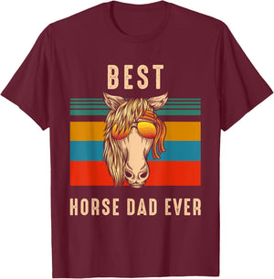 Horse Owner Gift Man - Best Horse Dad Ever T-Shirt - T-Shirt | Maroon