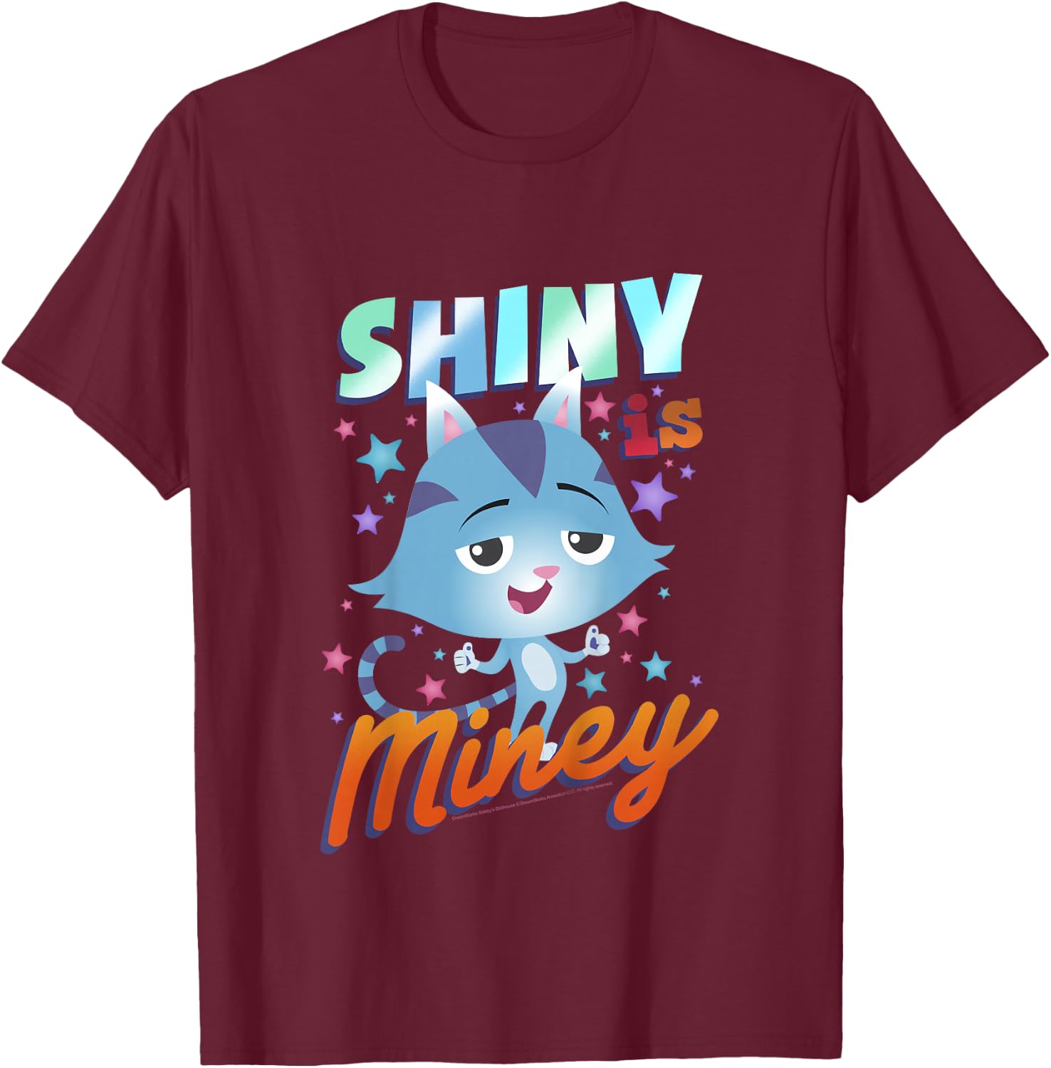 Kids Gabby's Dollhouse CatRat Shiny Is Miney T-Shirt - T-Shirt | Maroon
