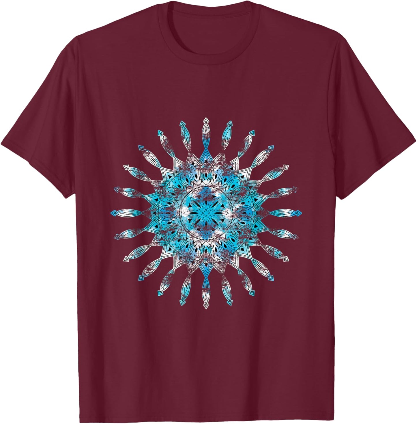 Spiritual Meditation Mantra Asian Diwali Pilates Mandala T-Shirt - T-Shirt | Maroon