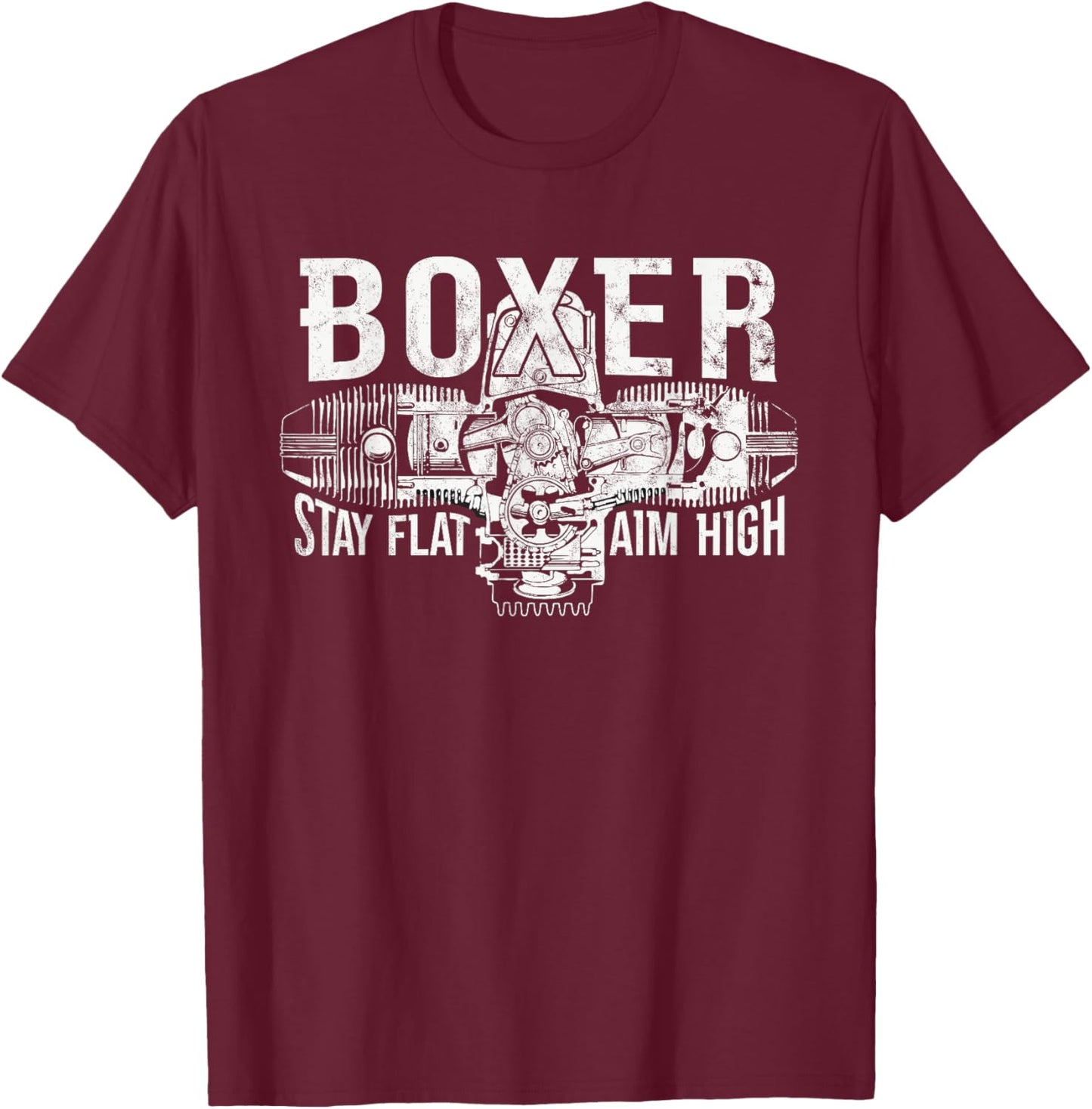 Boxer Motorcycle Biker Boxer Engine Double Cylinder T-Shirt - T-Shirt | Maroon