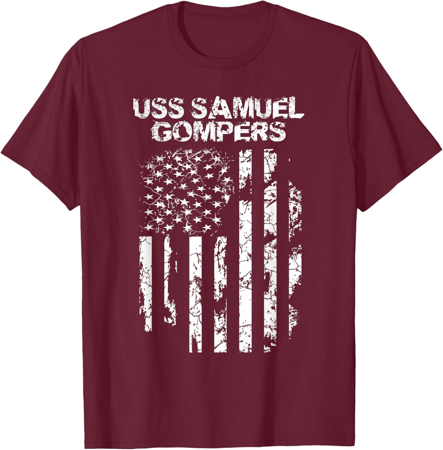USS Samuel Gompers Veteran T-Shirt - T-Shirt | Maroon