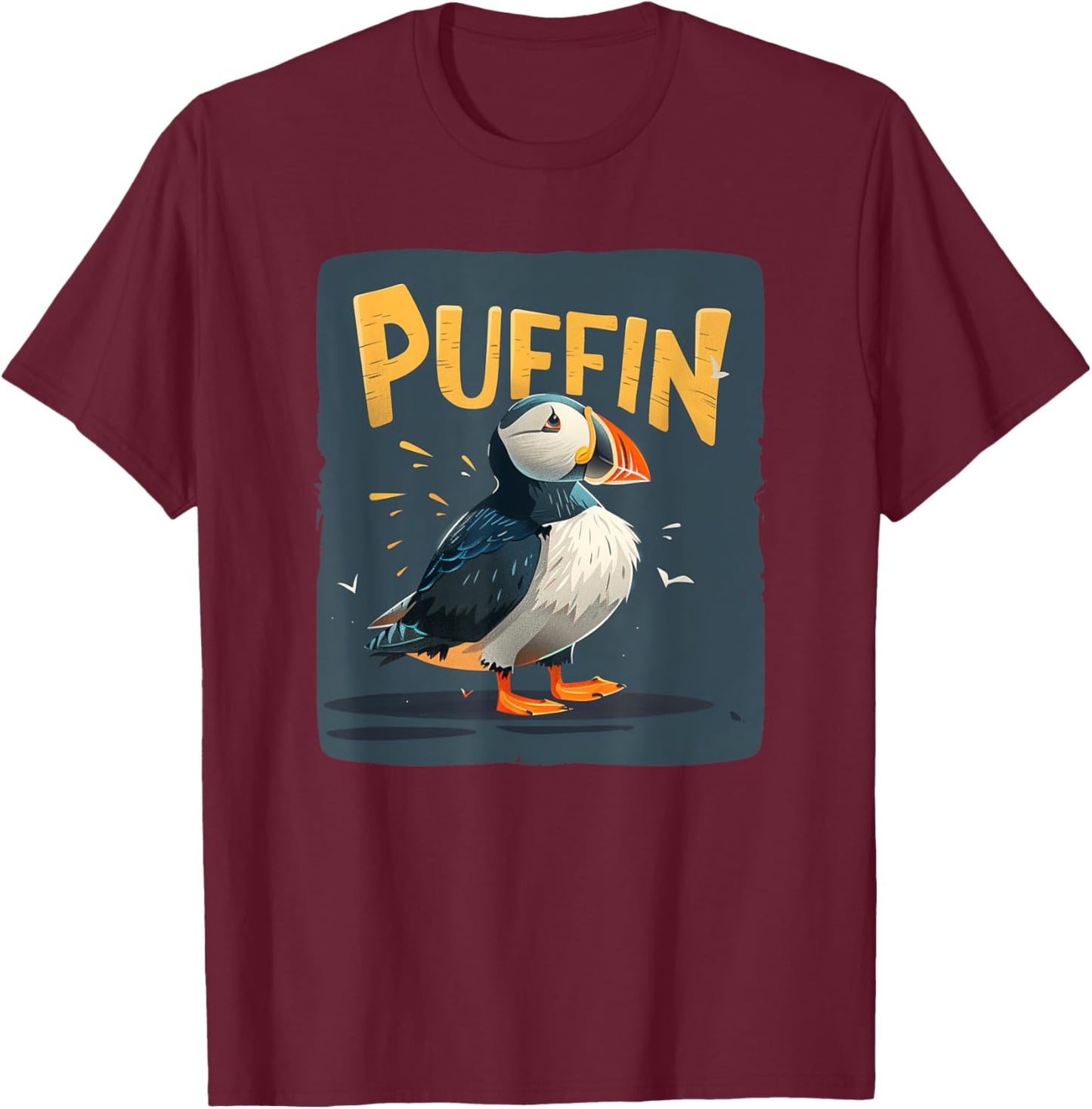 Pretty Puffin for Birds Boys and Girls T-Shirt - T-Shirt | Maroon
