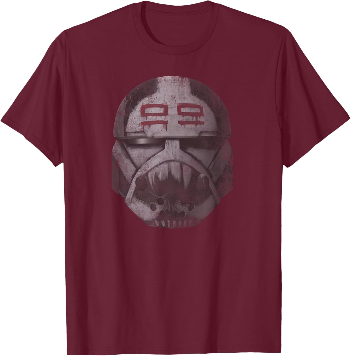 Star Was The Clone Wars The Bad Batch Wrecker Helmet T-Shirt - T-Shirt | Maroon