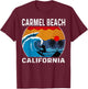 Carmel Beach California Surfboard Surfing T-Shirt - T-Shirt | Maroon