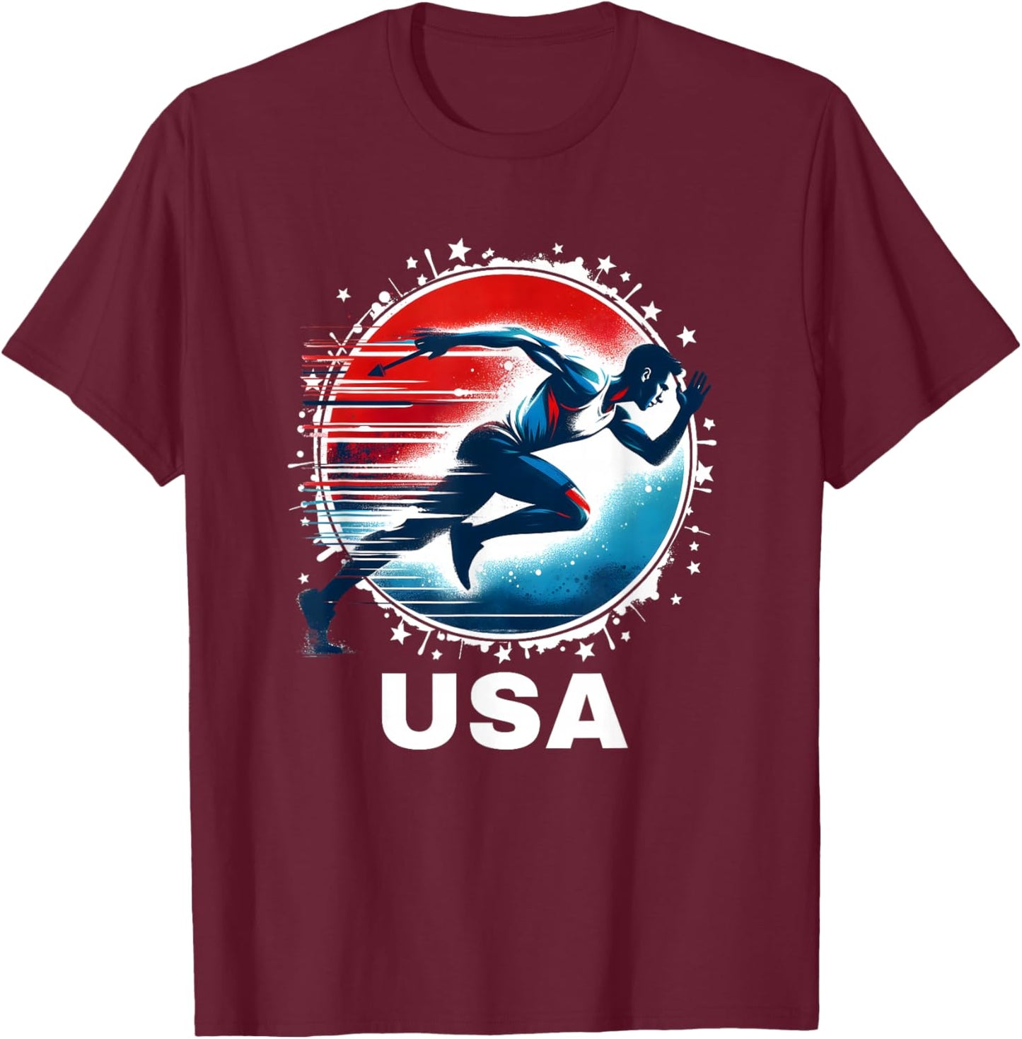 USA Team Track and Field Shirt Track and Field Apparel Track T-Shirt - T-Shirt | Maroon