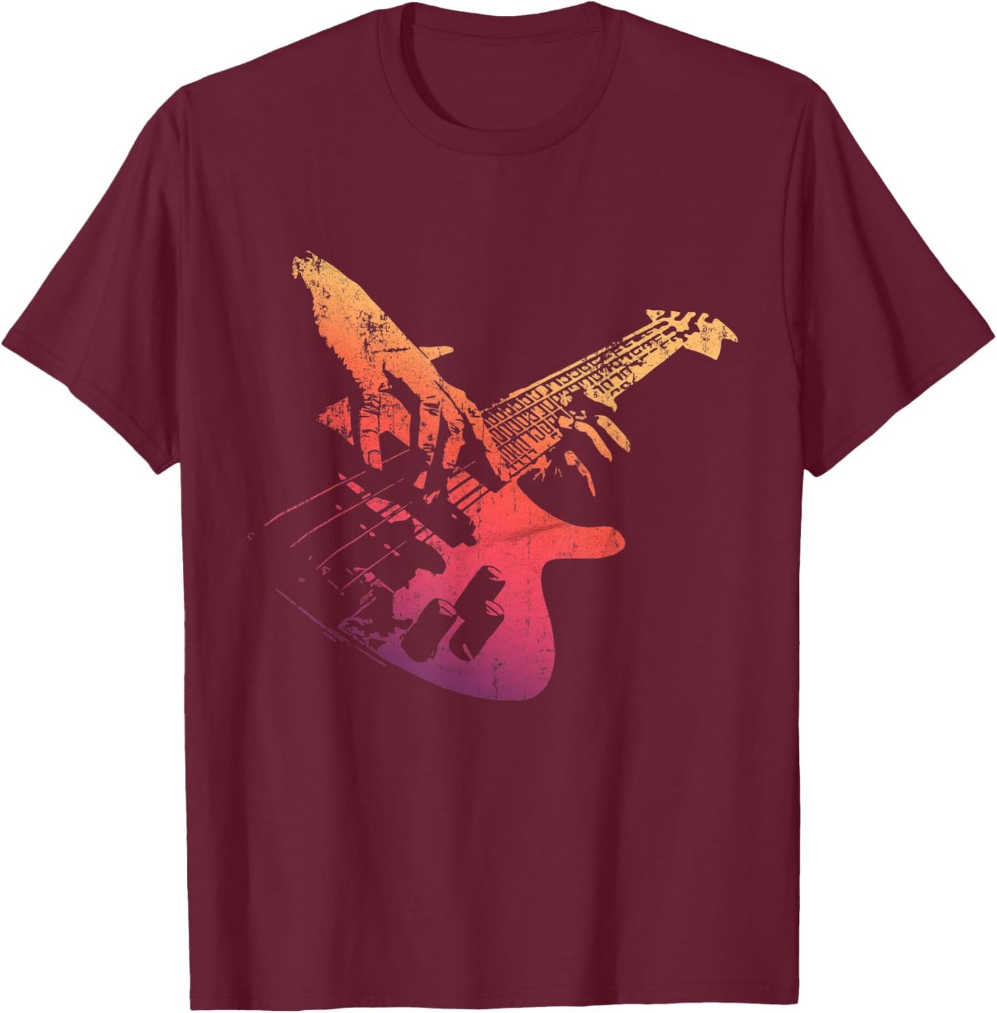 Bass Guitar Player Vintage Retro Gift Bassist T-Shirt - T-Shirt | Maroon
