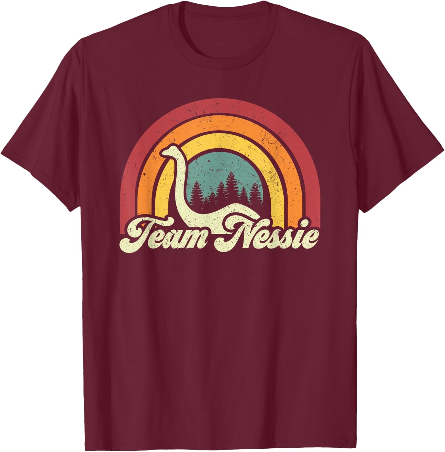 Loch Ness Monster Team Nessie Retro Cryptozoology T-Shirt - T-Shirt | Maroon