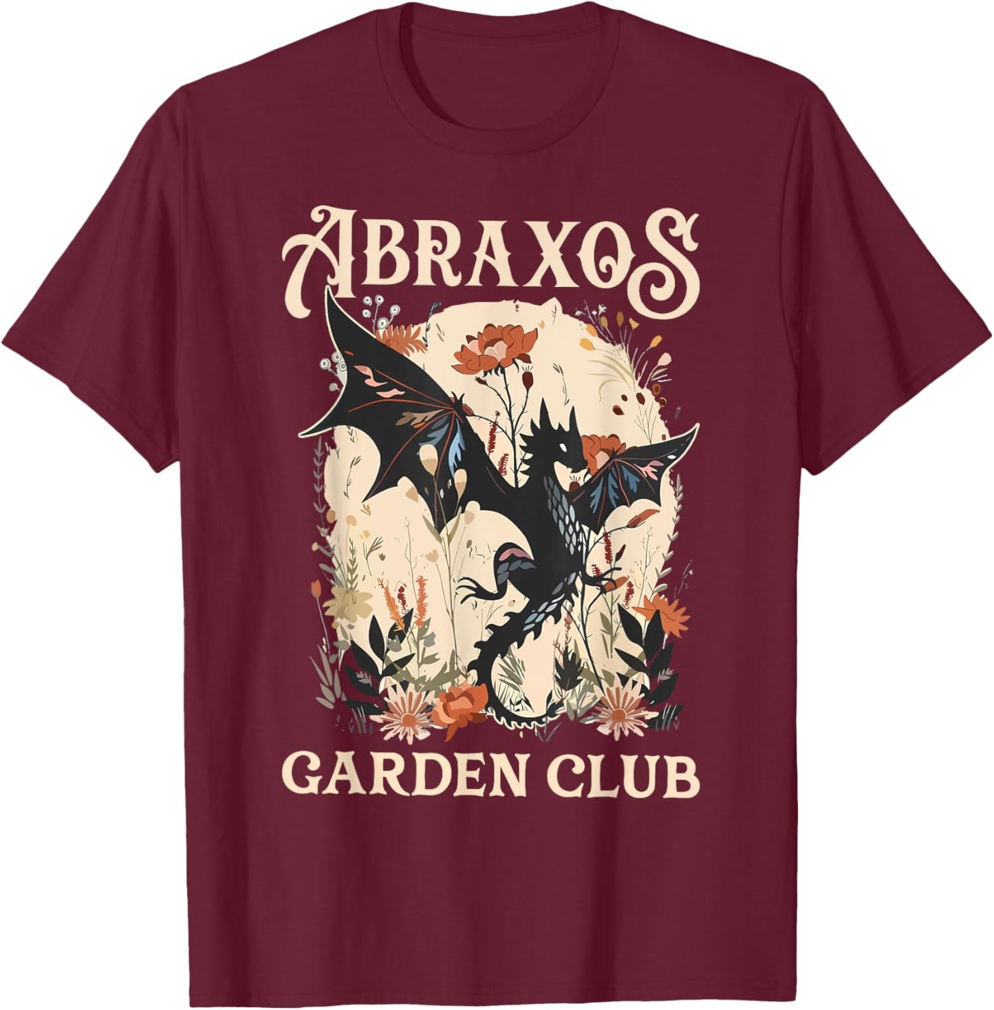 Abraxos Flower Garden Club Flower Shirt, Fantasy Book Lover T-Shirt - T-Shirt | Maroon