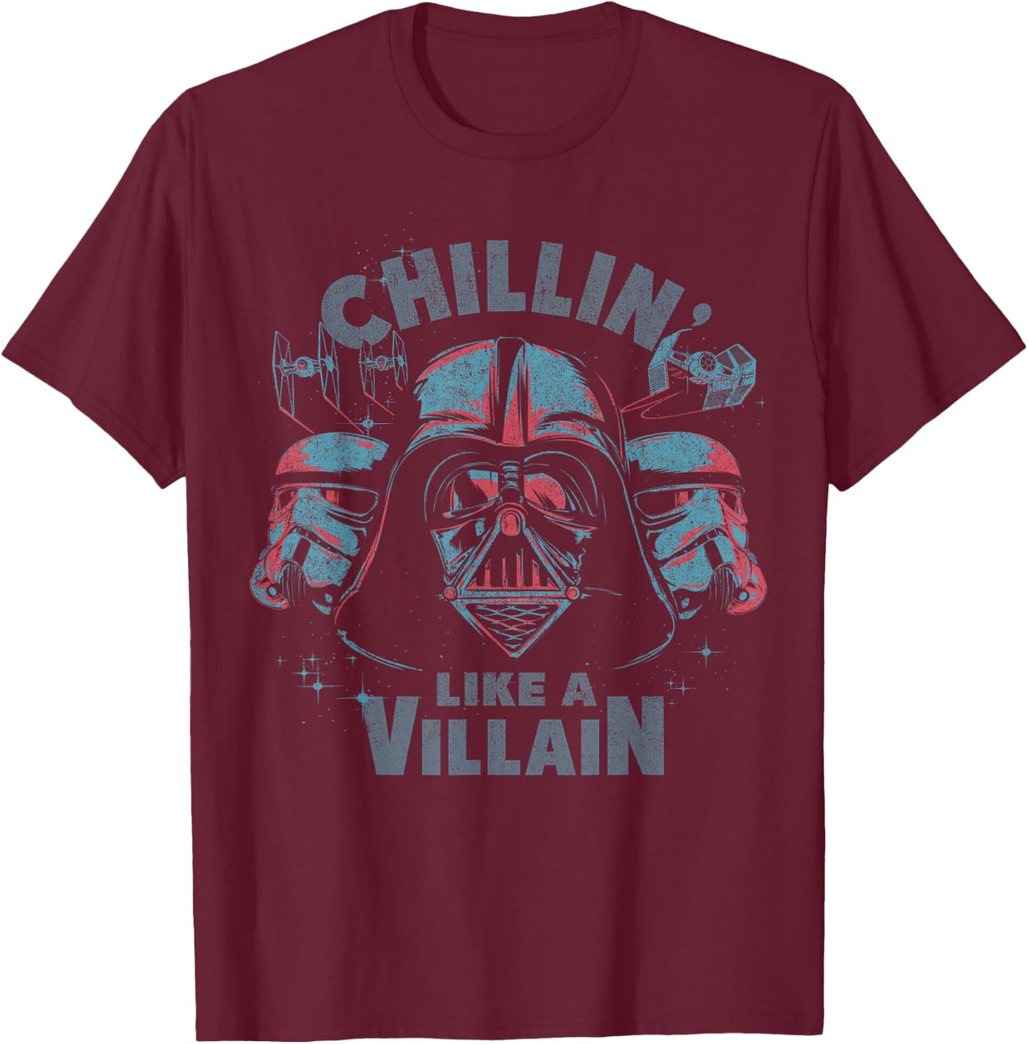 Star Wars Darth Vader Chillin Like A Villain T-Shirt - T-Shirt | Maroon