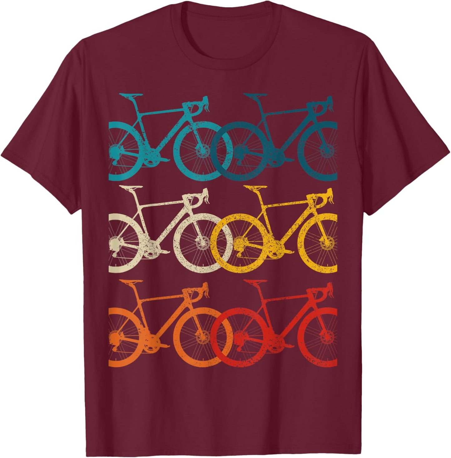 Vintage Bike Cycling Road Bike Road Bike Bicycle Cyclist T-Shirt - T-Shirt | Maroon