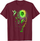 Brain Injury Sunflower Hummingbird T-Shirt - T-Shirt | Maroon