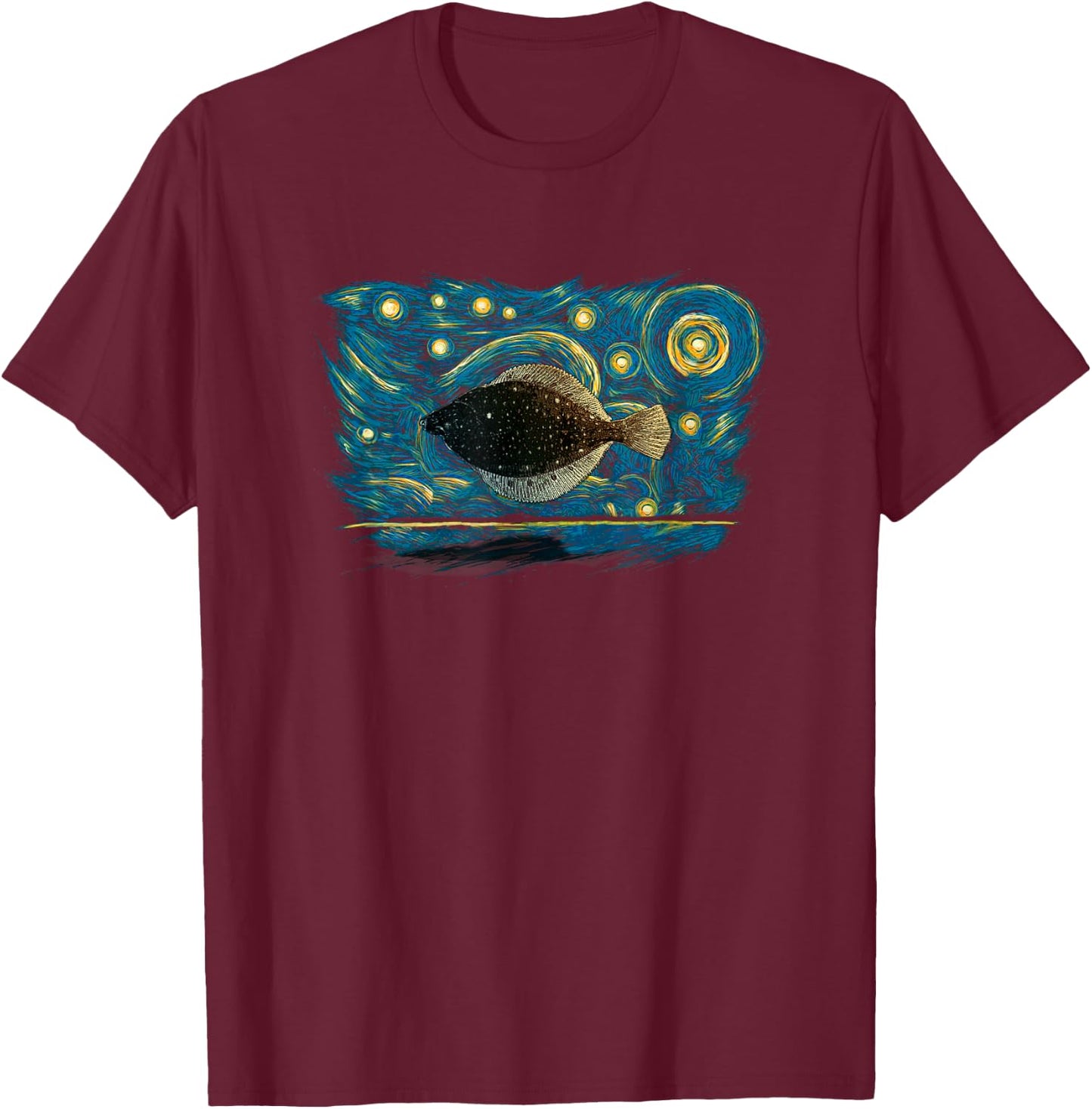 Retro Vintage Style Flounder T-Shirt - T-Shirt | Maroon