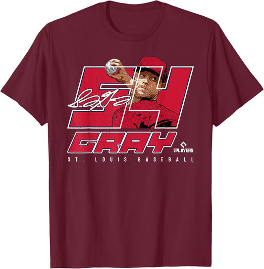 Silhouette Sonny Gray St Louis MLBPA T-Shirt - T-Shirt | Maroon