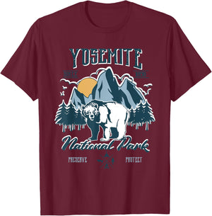 California National Park Yosemite National Park T-Shirt - T-Shirt | Maroon