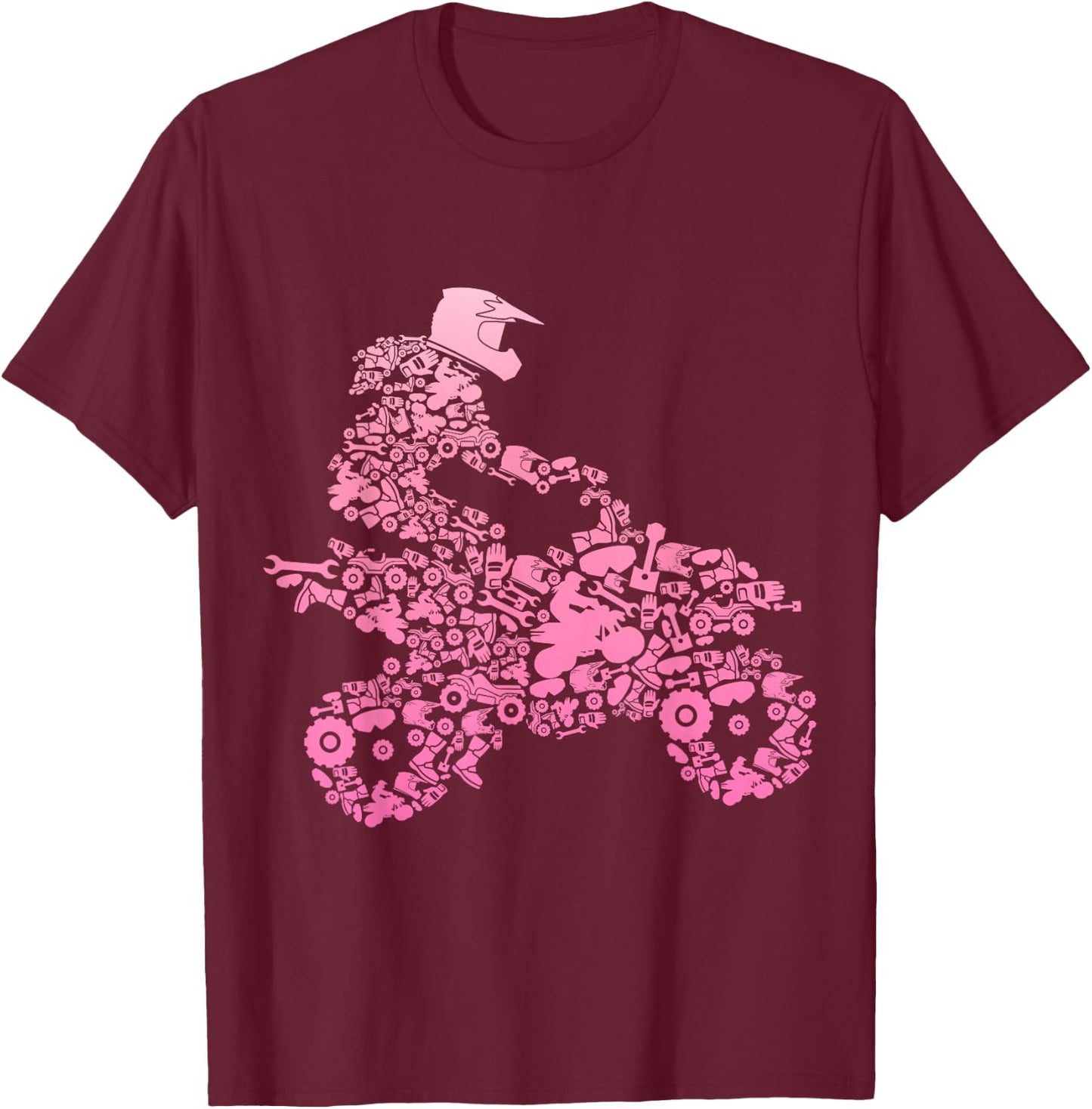 ATV Girl Quad Bike 4 Wheeler Funny Quad Girls T-Shirt - T-Shirt | Maroon
