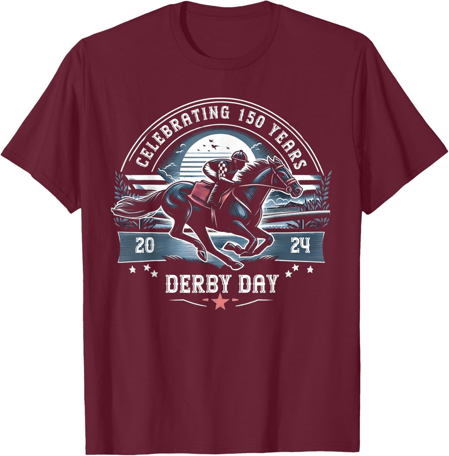 Celebrating 150 Years KY Derby Day Men Vintage T-Shirt - T-Shirt | Maroon