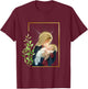 Blessed Holy Virgin Mary with Child Jesus - Rosary Catholic T-Shirt - T-Shirt | Maroon