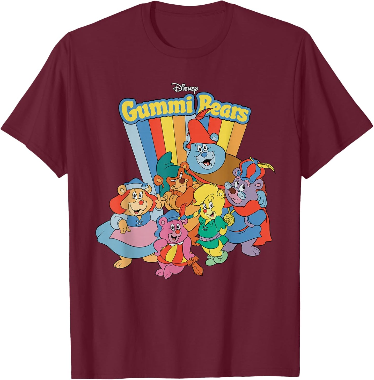 Disney Rubber Bear Band Retro T-Shirt - T-Shirt | Maroon