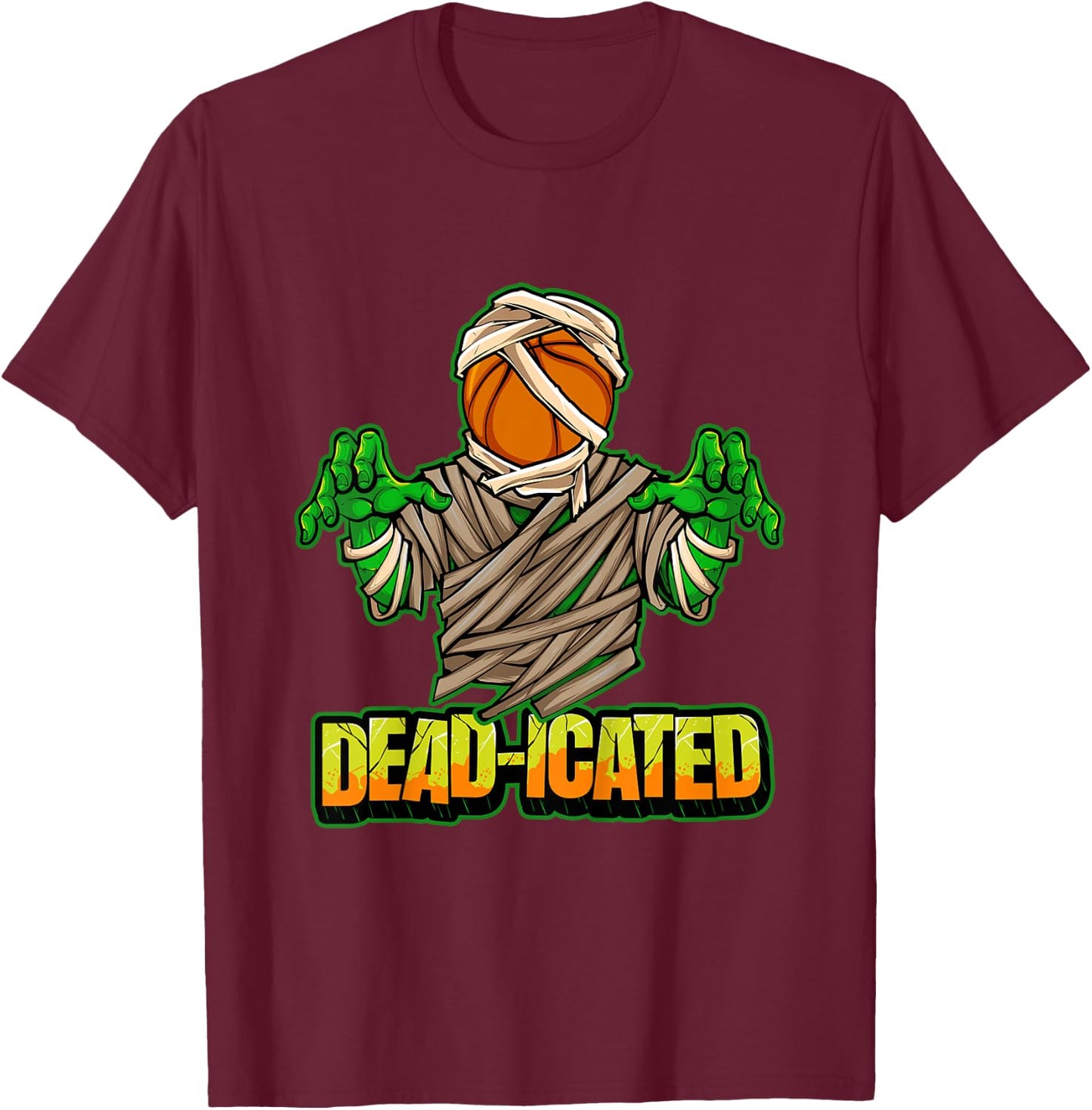Kids Basketball Zombie Scary Halloween Basketball T-Shirt - T-Shirt | Maroon