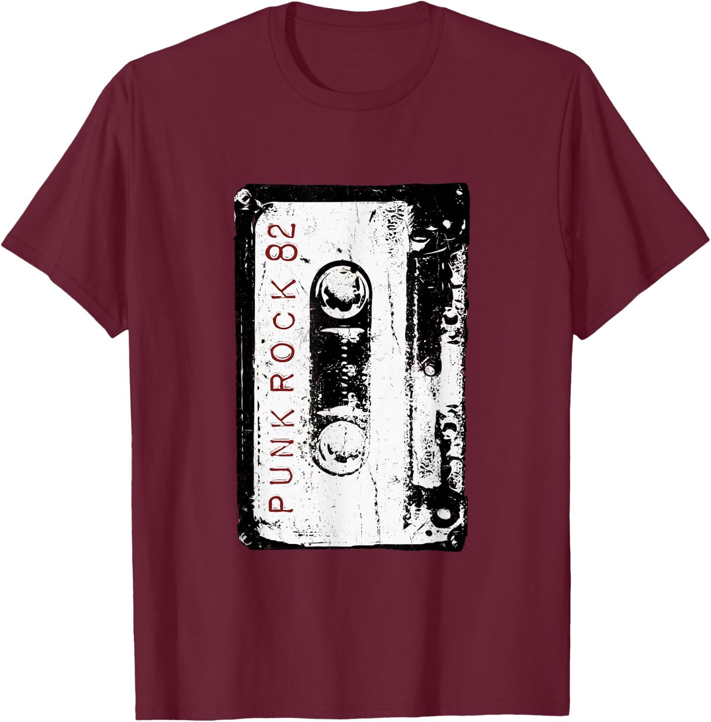 Punk Rock 80's Retro Concert Mixtape Cassette Vintage T-Shirt - T-Shirt | Maroon