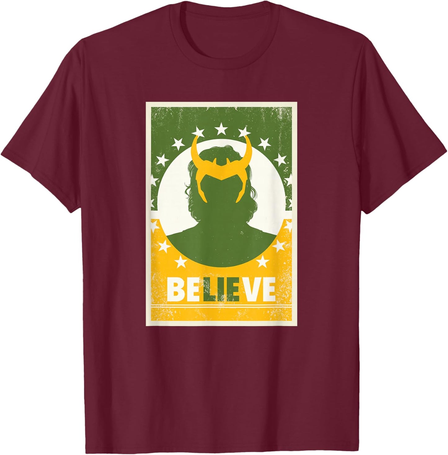 Marvel Loki Believe President Loki Poster T-Shirt - T-Shirt | Maroon