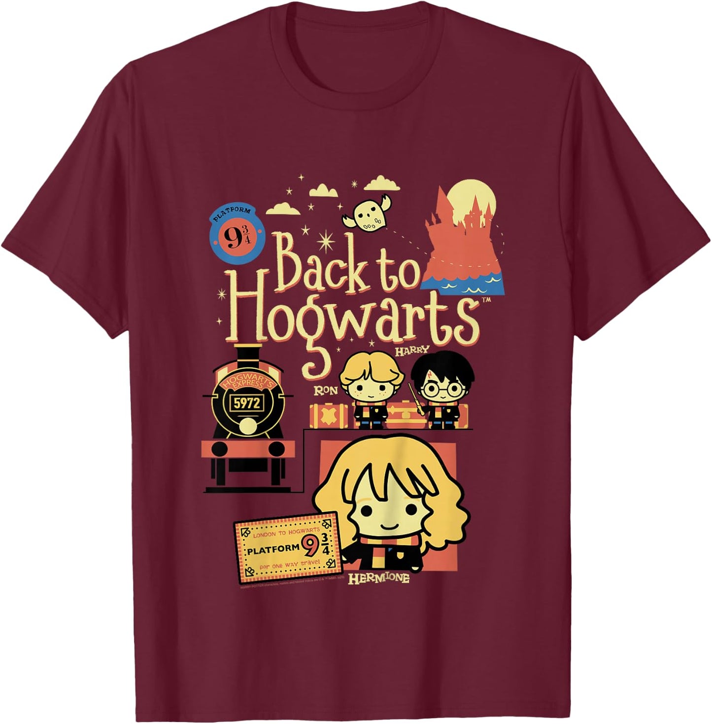 Kids Harry Potter Chibi Back to Hogwarts T-Shirt - T-Shirt | Maroon