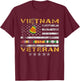Proud Vietnam Veteran American Flag Shirt Vietnam War Vet T-Shirt - T-Shirt | Maroon