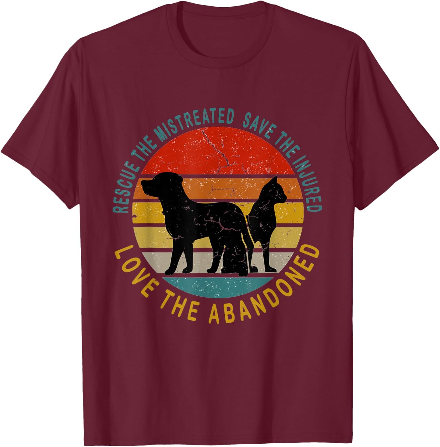 Rescue Save Love - Animal Rescue vintage Design gift T-Shirt - T-Shirt | Maroon