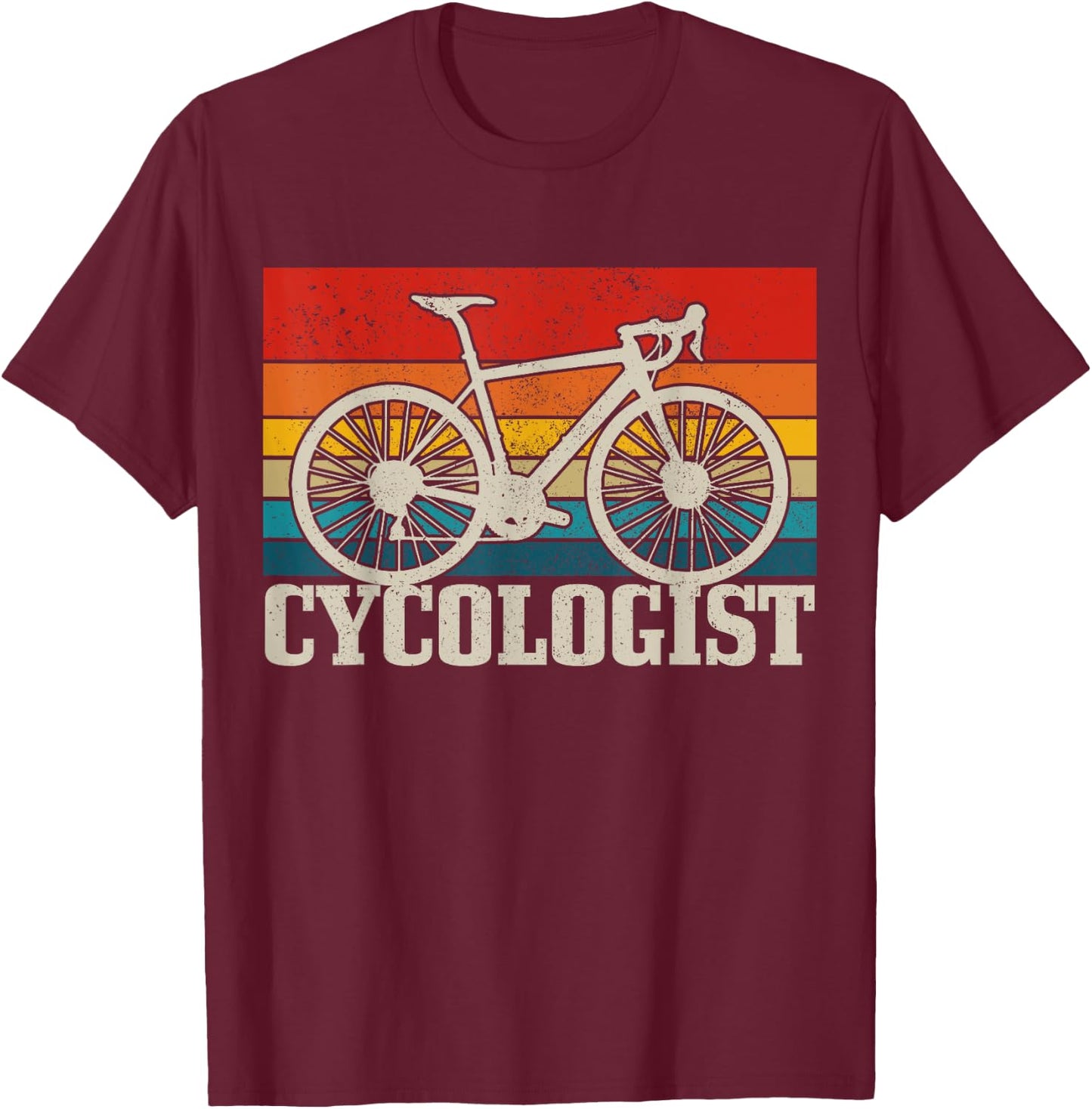 Road Bike Vintage Cycologist Funny Road Cyclist Gift T-Shirt - T-Shirt | Maroon