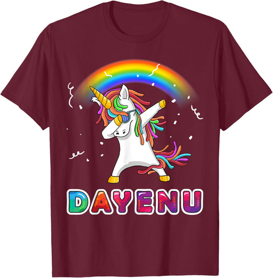 Unicorn Dayenu Passover Shirt for Kids Boys Girls T-Shirt - T-Shirt | Maroon