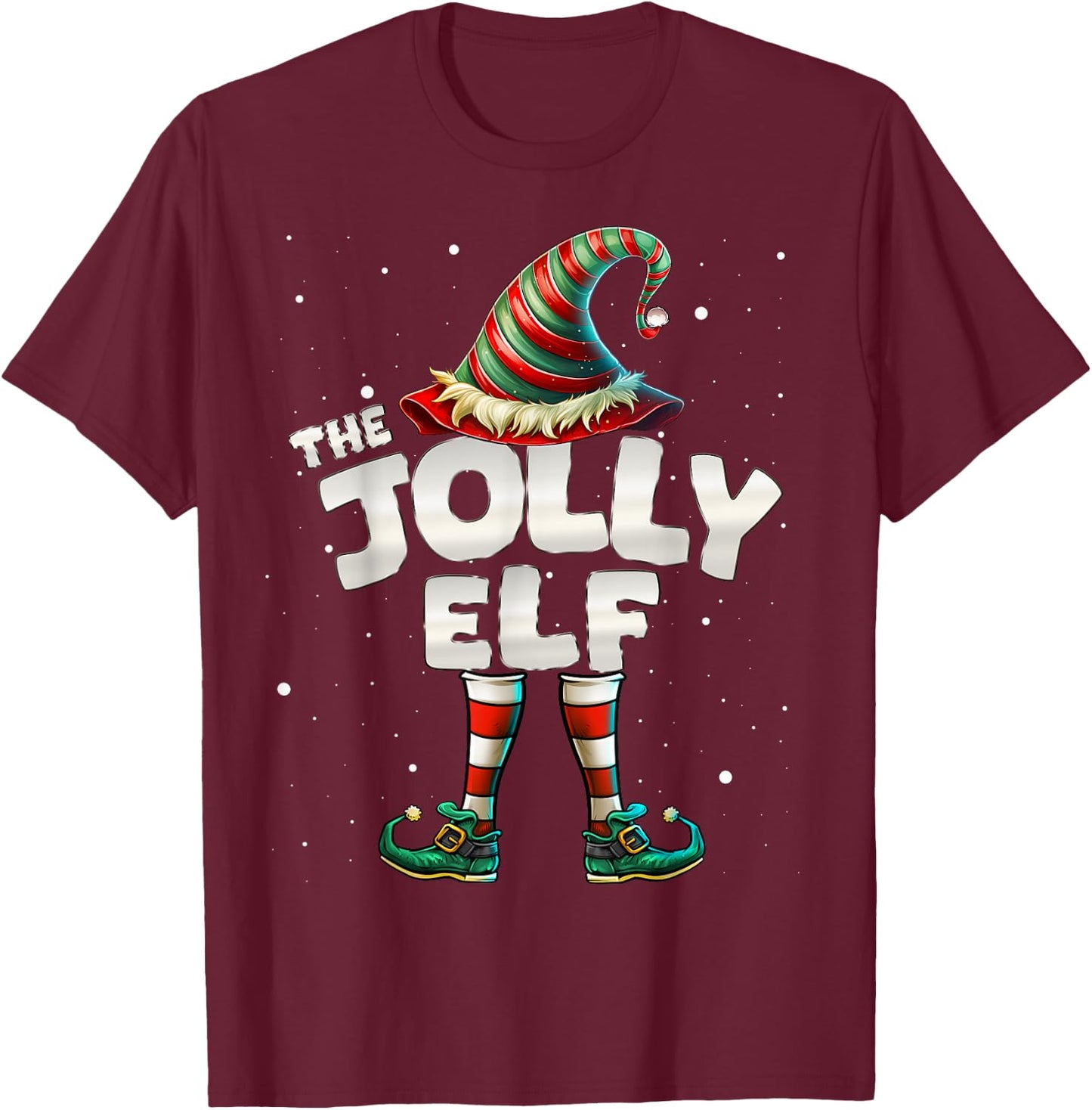 I'm The Jolly Elf Family Matching Group Christmas T-Shirt - T-Shirt | Maroon