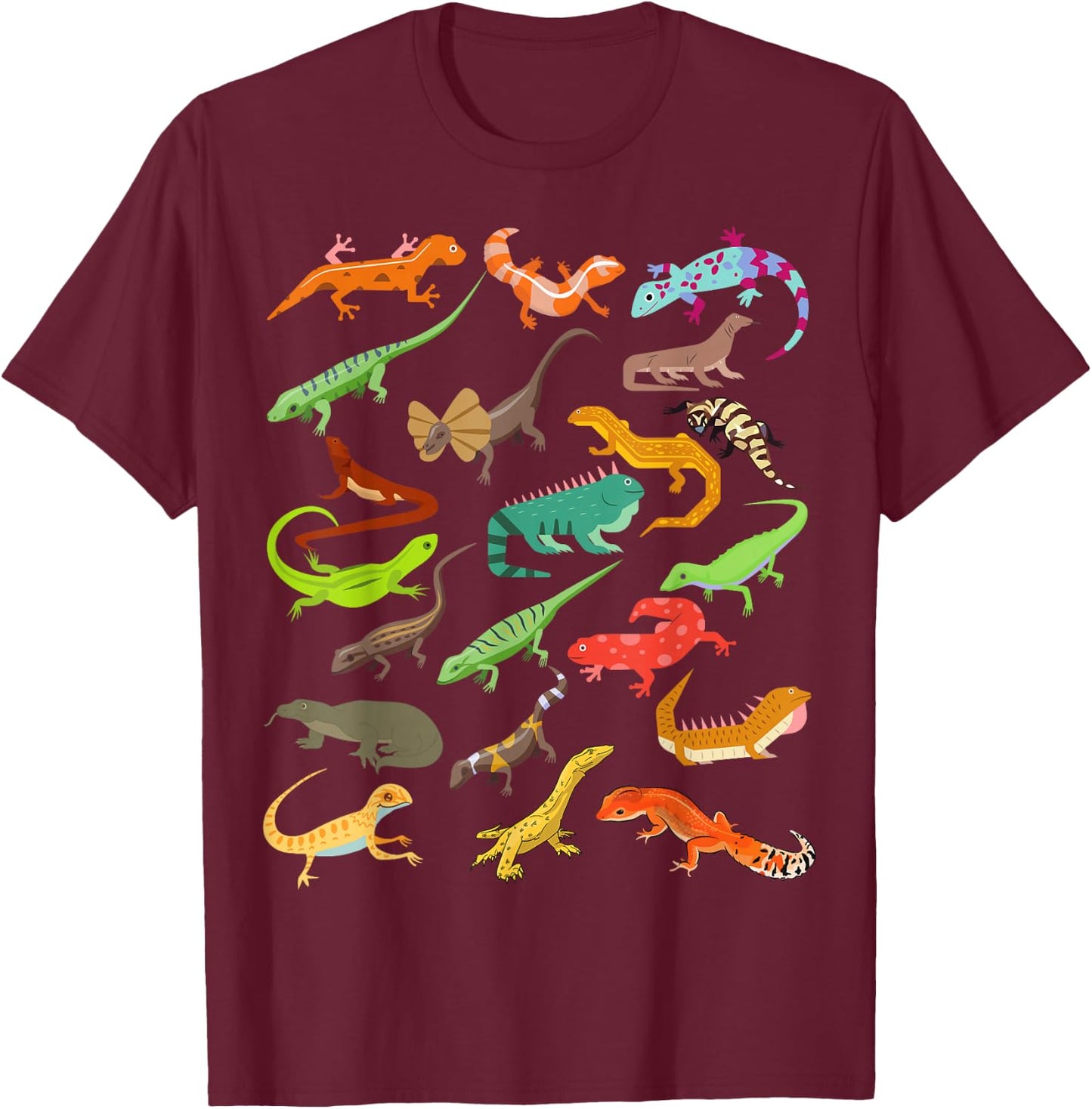 Kids Lizard Collage T-Shirt - T-Shirt | Maroon