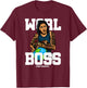 Free Worl Boss! Kartel Music Lover Gift T-Shirt - T-Shirt | Maroon