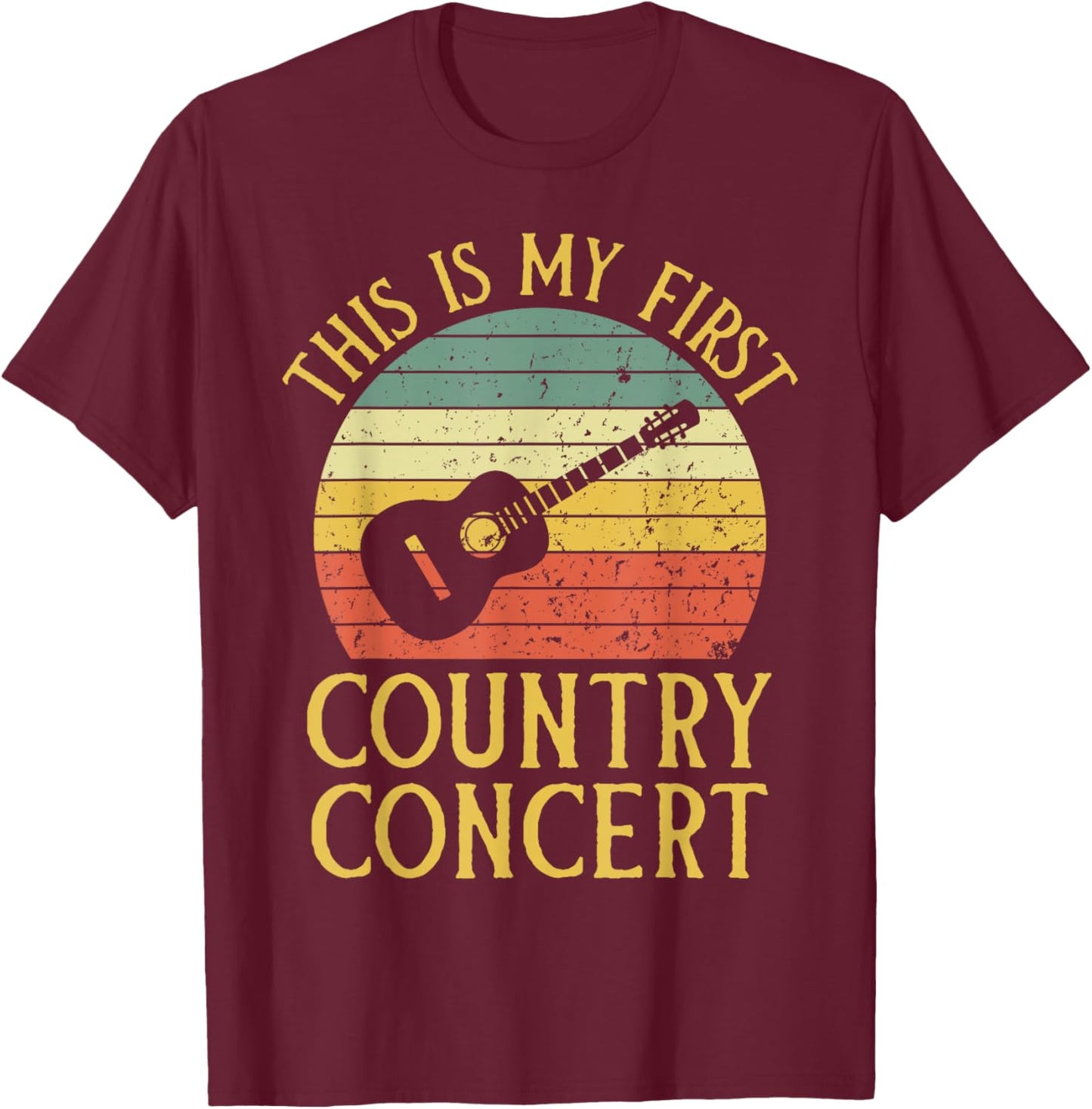 My First Country Concert Vintage 1st Country Music Concert T-Shirt - T-Shirt | Maroon