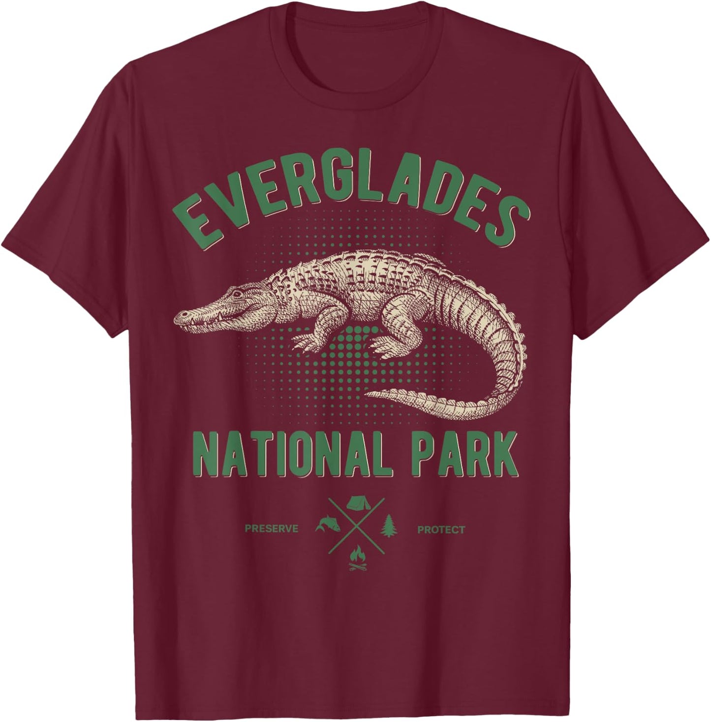 Everglades National Park Shirt, US Nationalpark Florida T-Shirt - T-Shirt | Maroon