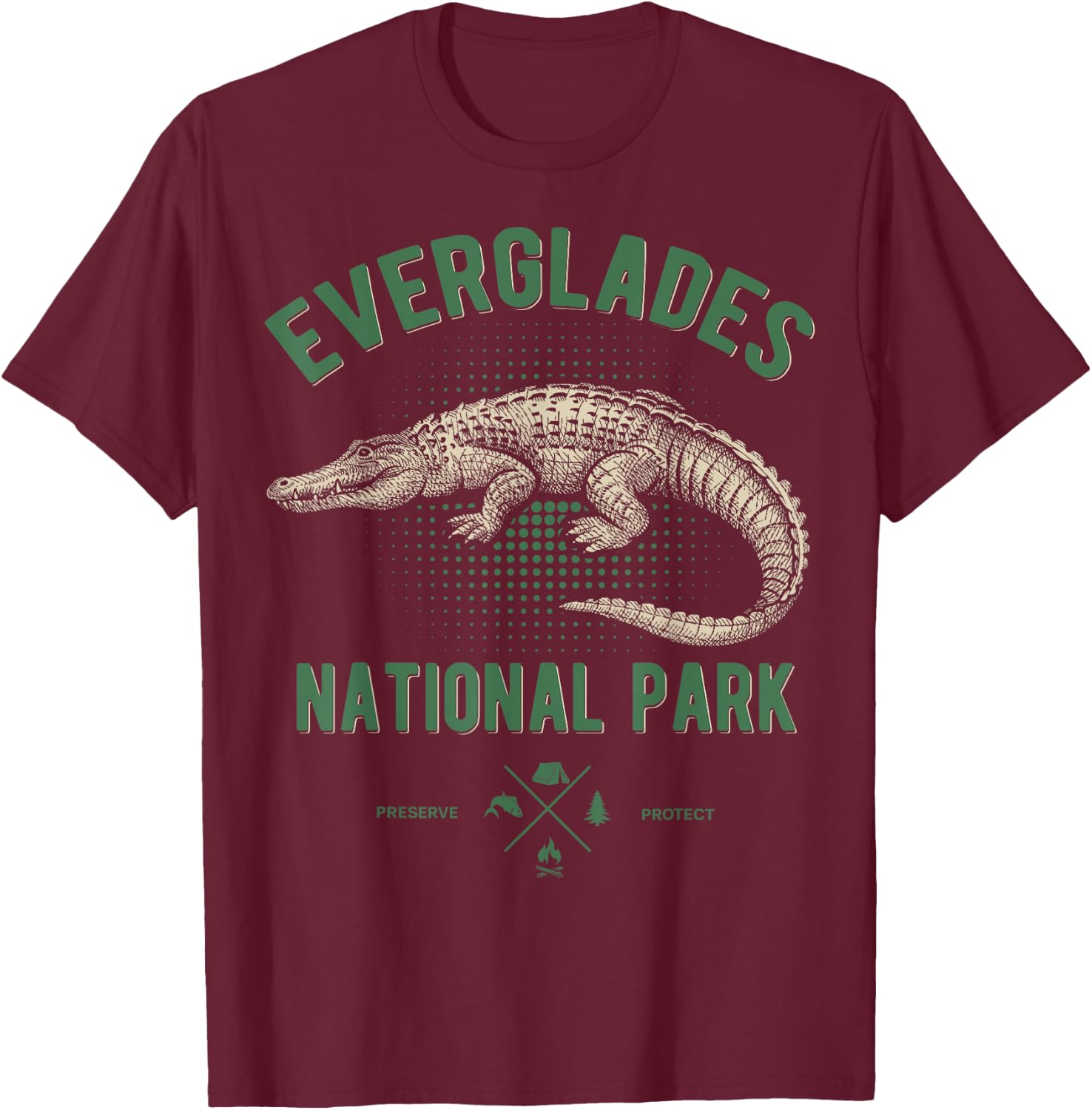 Everglades National Park Shirt, US Nationalpark Florida T-Shirt - T-Shirt | Maroon