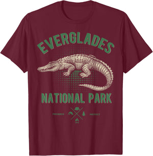 Everglades National Park Shirt, US Nationalpark Florida T-Shirt - T-Shirt | Maroon