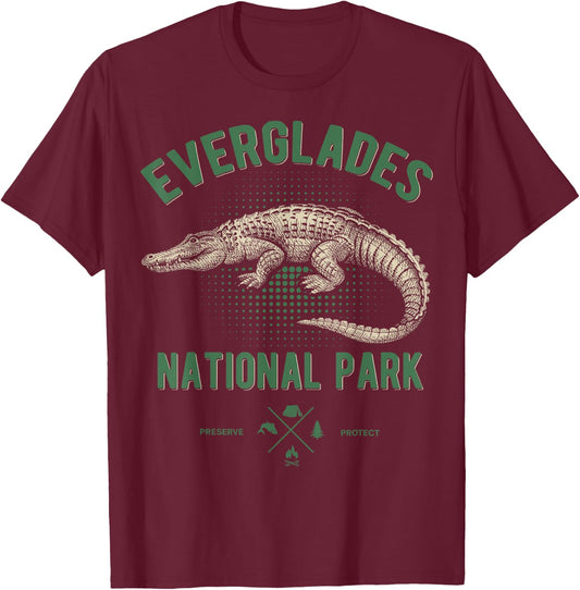 Everglades National Park Shirt, US Nationalpark Florida T-Shirt - T-Shirt | Maroon