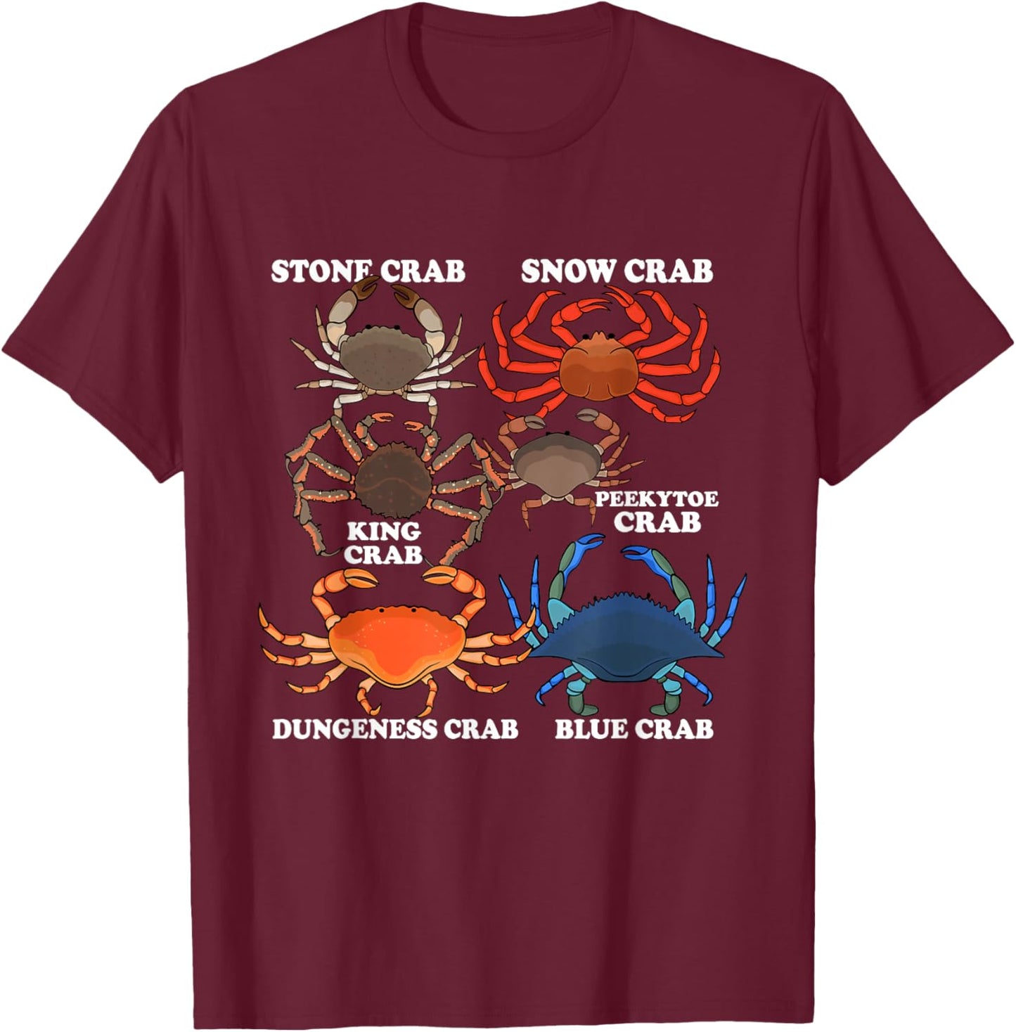 Crab Species Crab Lover Crab Fishing Men King Crabs T-Shirt - T-Shirt | Maroon