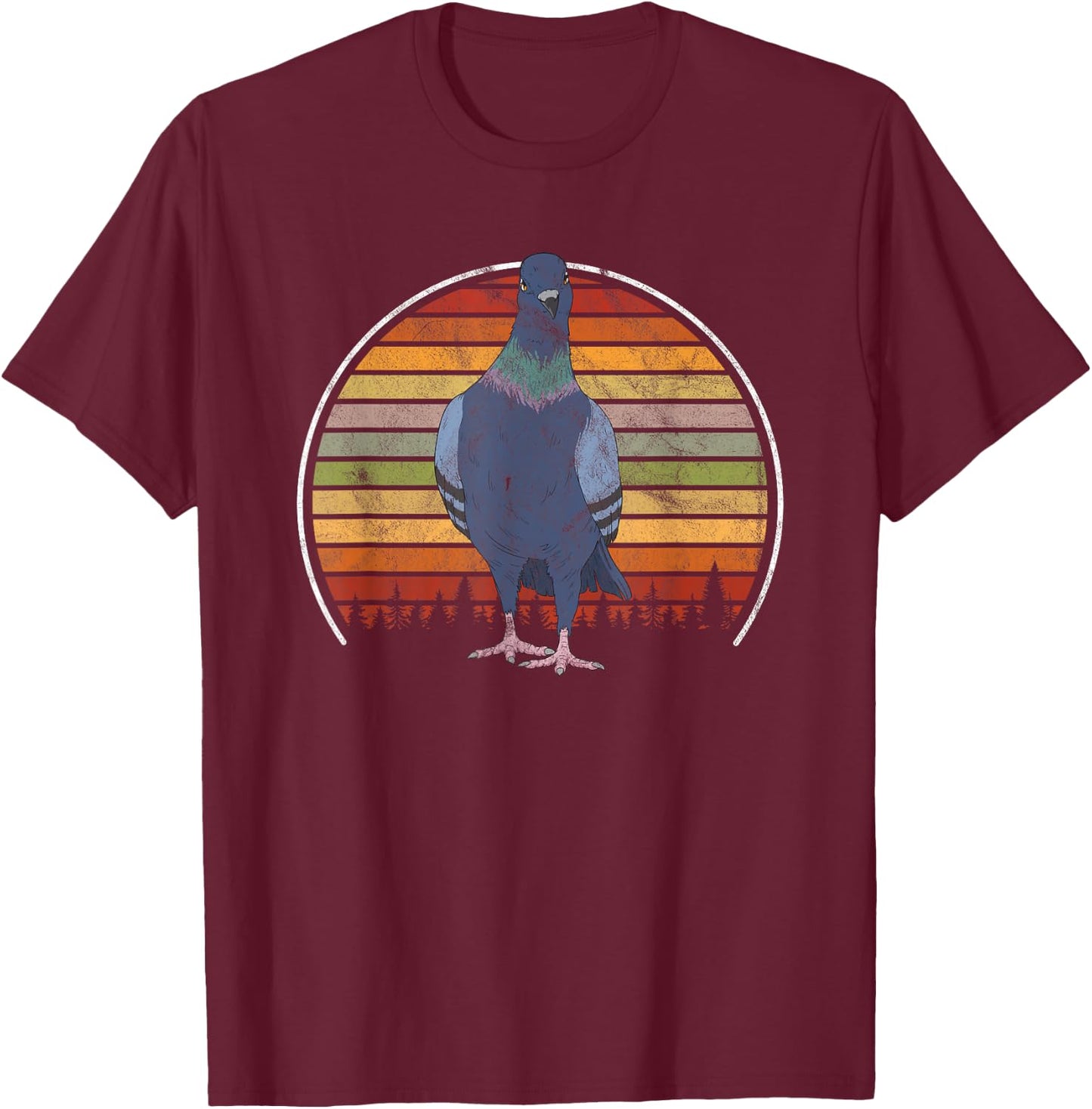 Vintage Pigeons Retro Pigeon T-Shirt - T-Shirt | Maroon