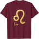 Leo Golden Sign Zodiac July August Birthday T-Shirt - T-Shirt | Maroon