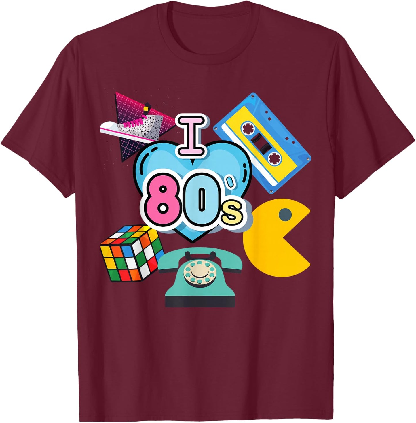 Nostalgic I Love The 80's Trip Down Memory Lane 80’s T-Shirt - T-Shirt | Maroon