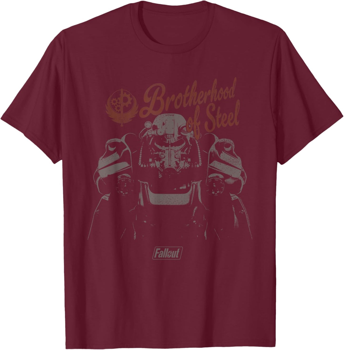 Fallout Video Game Brotherhood of Steel Character T-Shirt - T-Shirt | Maroon