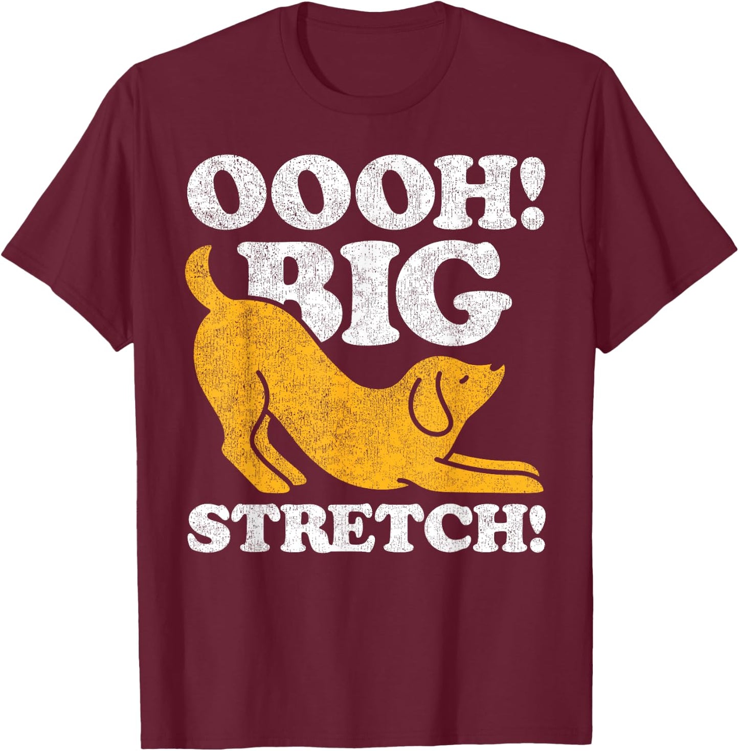 Dog Graphic Oooh Big Stretch T-Shirt - T-Shirt | Maroon