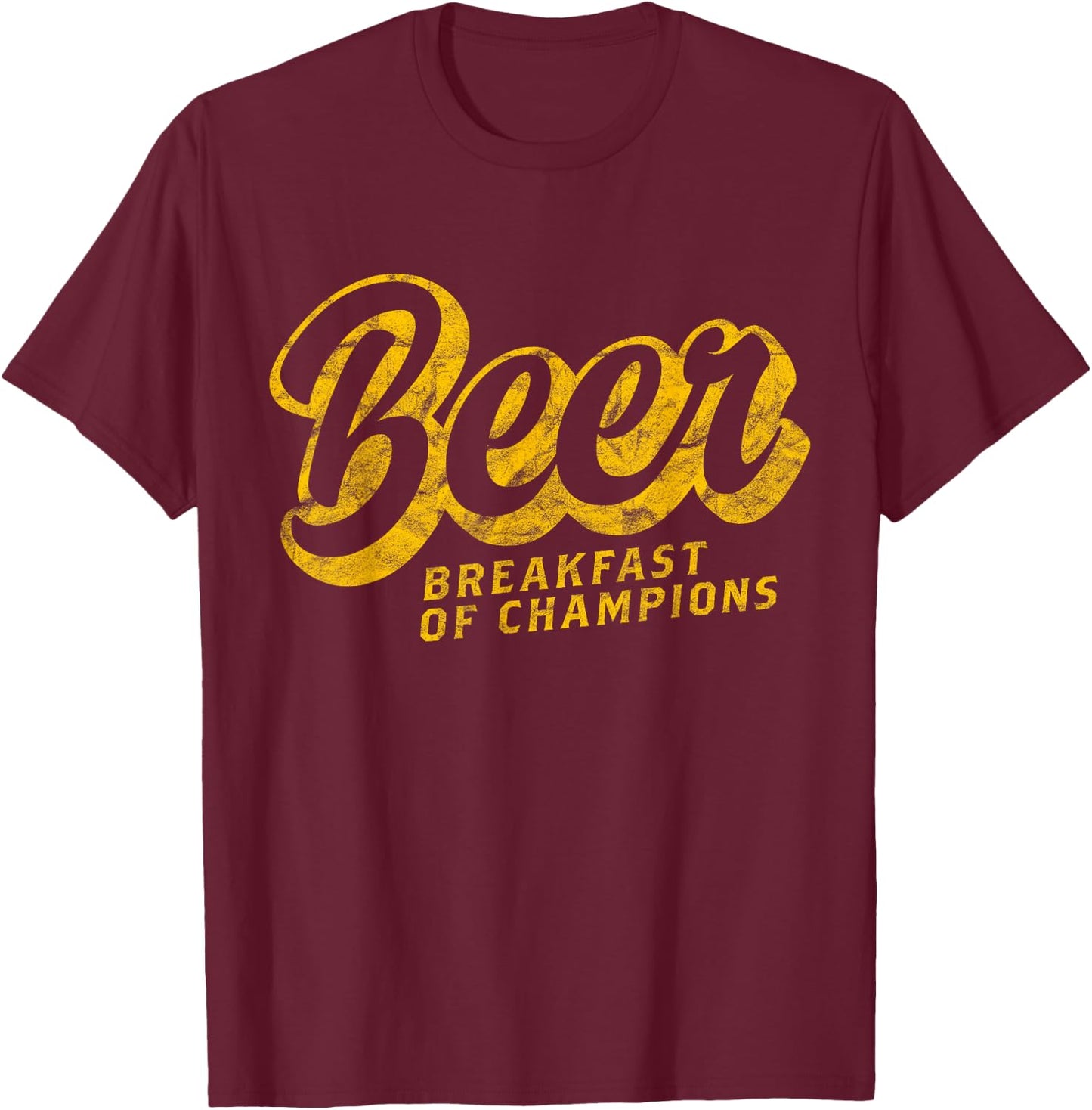 Beer Breakfast of Champions T Shirt Vintage Funny College T-Shirt - T-Shirt | Maroon