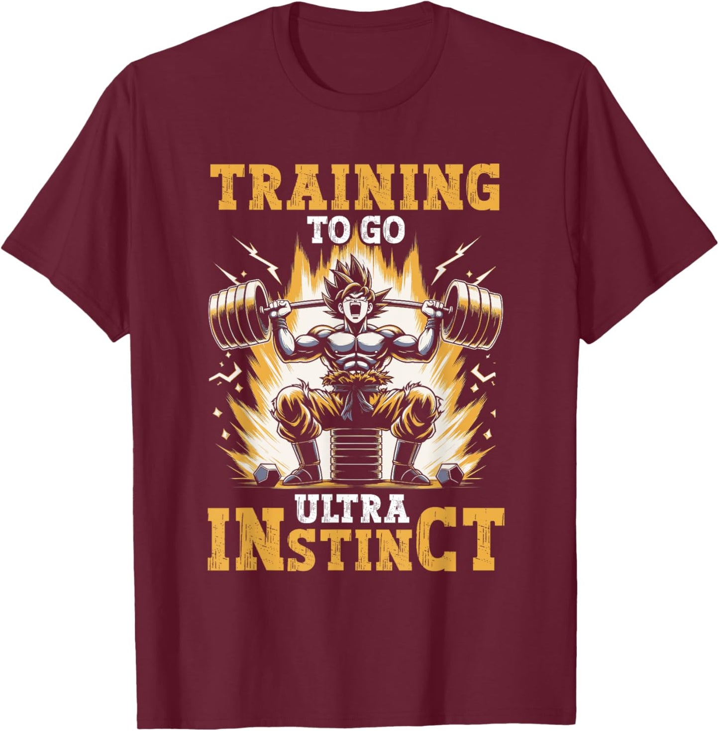 Training To Go Ultra Instinct Gym Weightlifting Bodybuilder T-Shirt - T-Shirt | Maroon