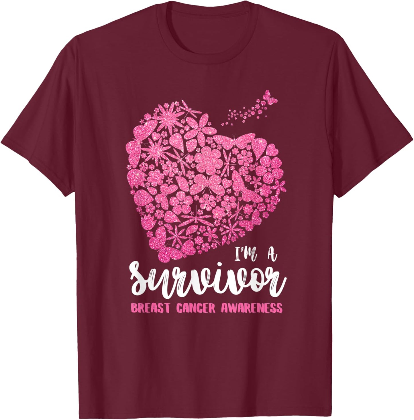 I'm a Survivor Breast Cancer Awareness , Cancer Survivor T-Shirt - T-Shirt | Maroon