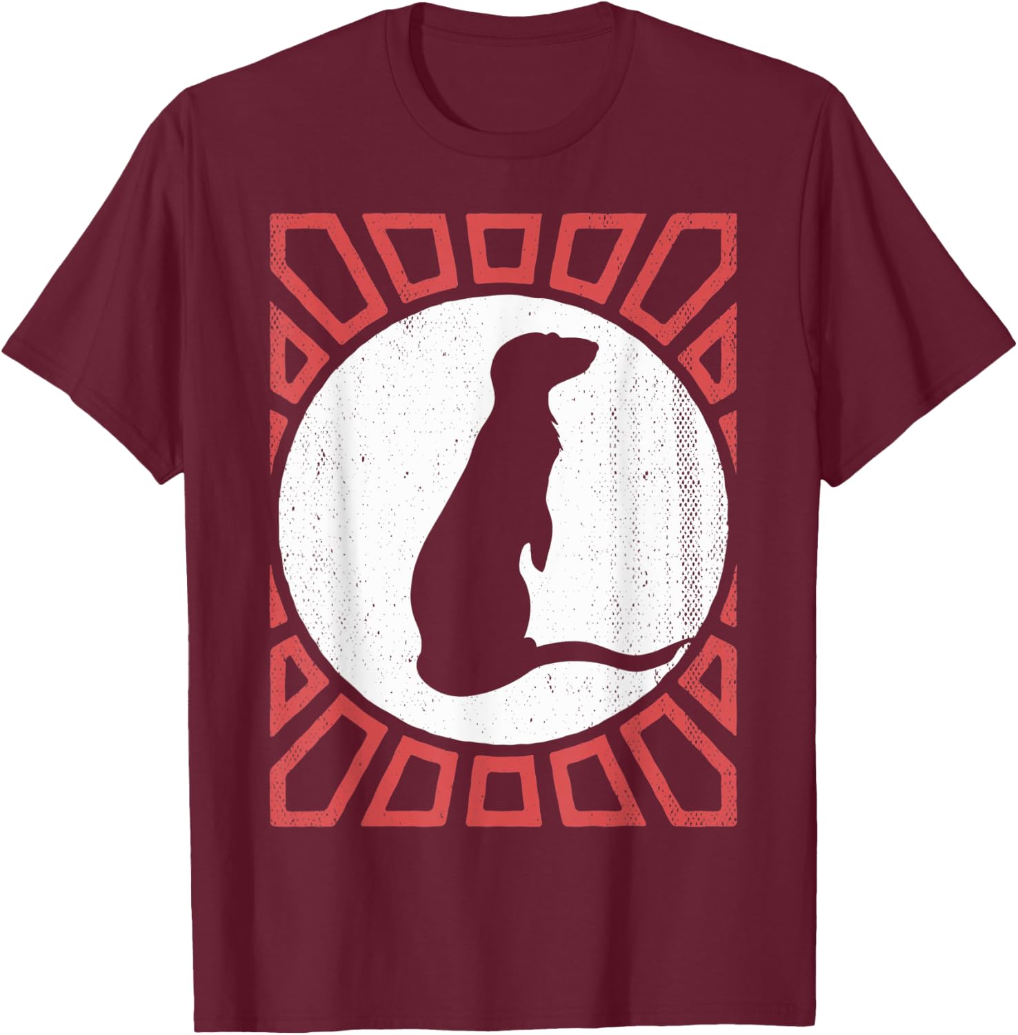 Mongoose Lover Vintage Retro Style Animal T-Shirt - T-Shirt | Maroon